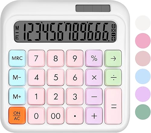 Miniatura 9 de Calculadora de interruptor mecánico, calculadora de escritorio, calculadoras azules, botones grandes, pantalla LCD grande de 12 dígitos, energía