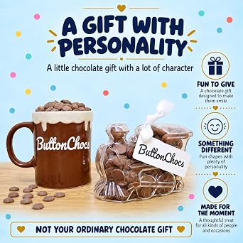 ButtonChocs Easter Chocolate Train – Belgian Milk Chocolate Gift – Fun Easter Treat for Train Lovers