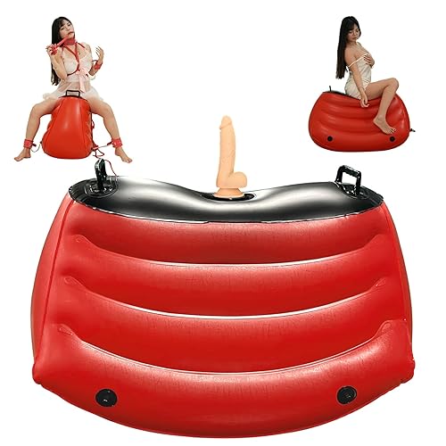 Inflatable Sex Sofa Sex Chair with Suction-Cup Realistic Dildo and Sex Bondage Straps Position Aid for Dual Stimulation, Sex Toy Mount for Adult Couple BDSM or Solo Play