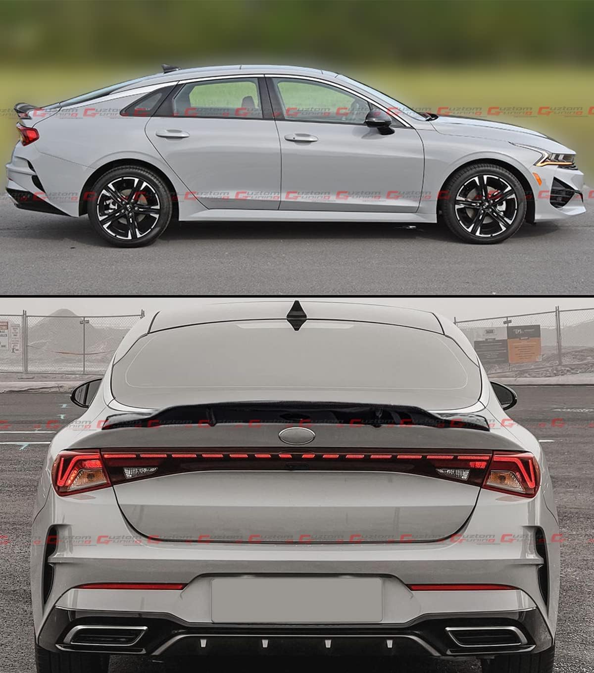 KDM R Style Gloss Black Trunk Lid Spoiler Wing Compatible with 2021-2024 Kia K5 LX LXS GT EX All Models