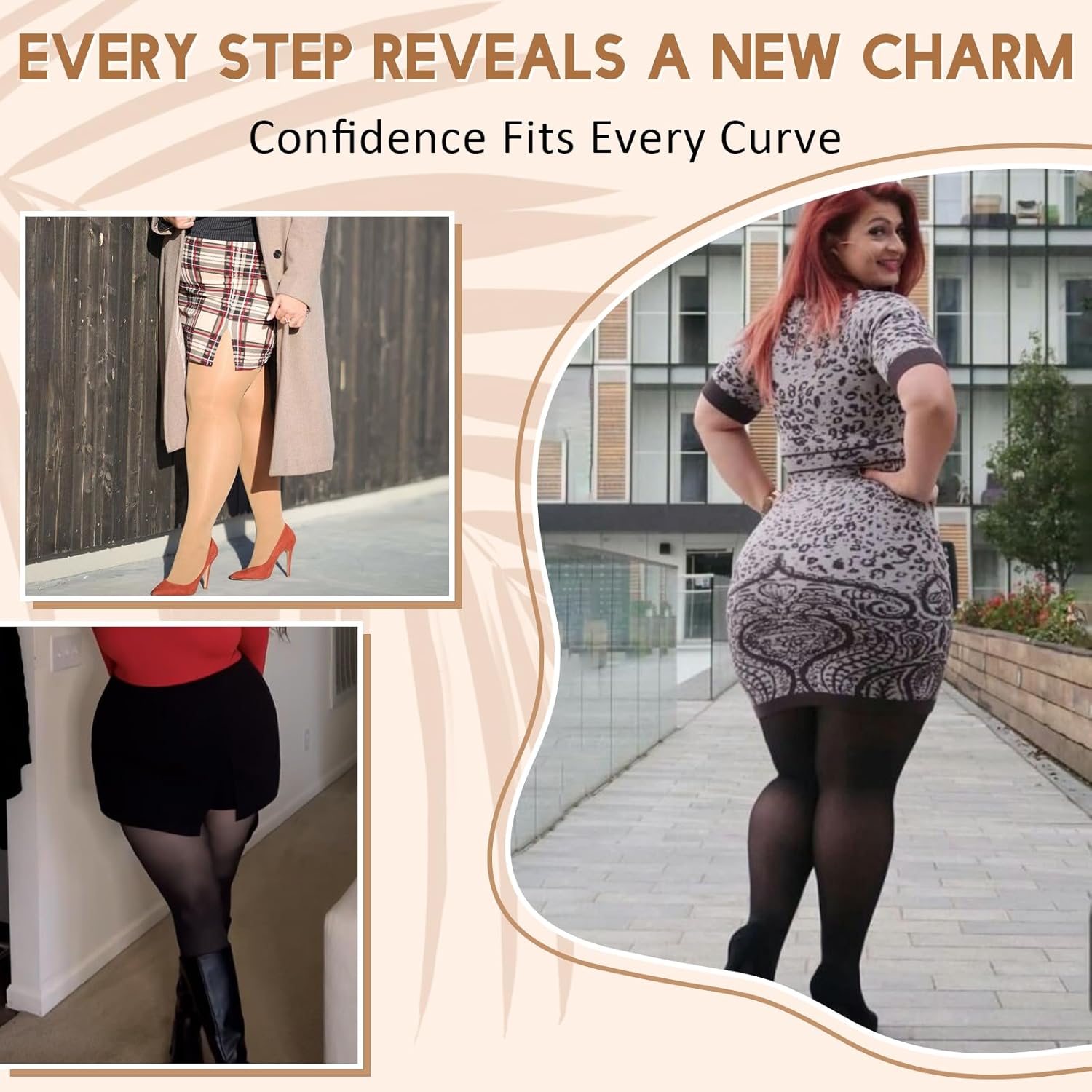 beister Plus Size Tights for Women, 2 Pairs 70D Opaque High Waist Pantyhose, Solid Color Soft Stockings Women - Image 6