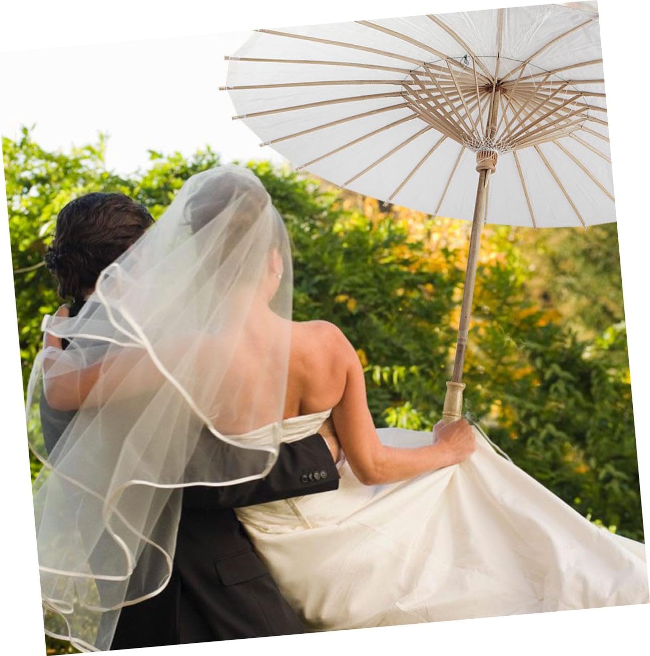 Didiseaon Japanese Style Asian Umbrellas Oiled Paper Rain Umbrellas Long Bamboo for Decor Weddings Sunny Days