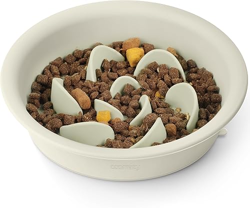Coomazy Cuencos de silicona de alimentación lenta para perros y gatos, juguete interactivo para entrenamiento de alimentos de mascotas, mantiene a