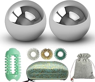 Stainless Steel Baoding Balls Set, 1.5 inch Chinese Health Massage Balls for Hand Therapy, Exercise, and Stress Relief, No Chime Handball