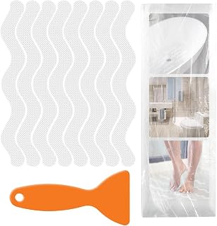 Non Slip Bathtub Stickers,36pcs Anti Slip Stickers for Shower Floor Adhesive Bath Treads Safety Bathtub Strips Adhesive Decals with Scraper for Bath Tub,Bathroom,Shower Stairs Ladders Boats