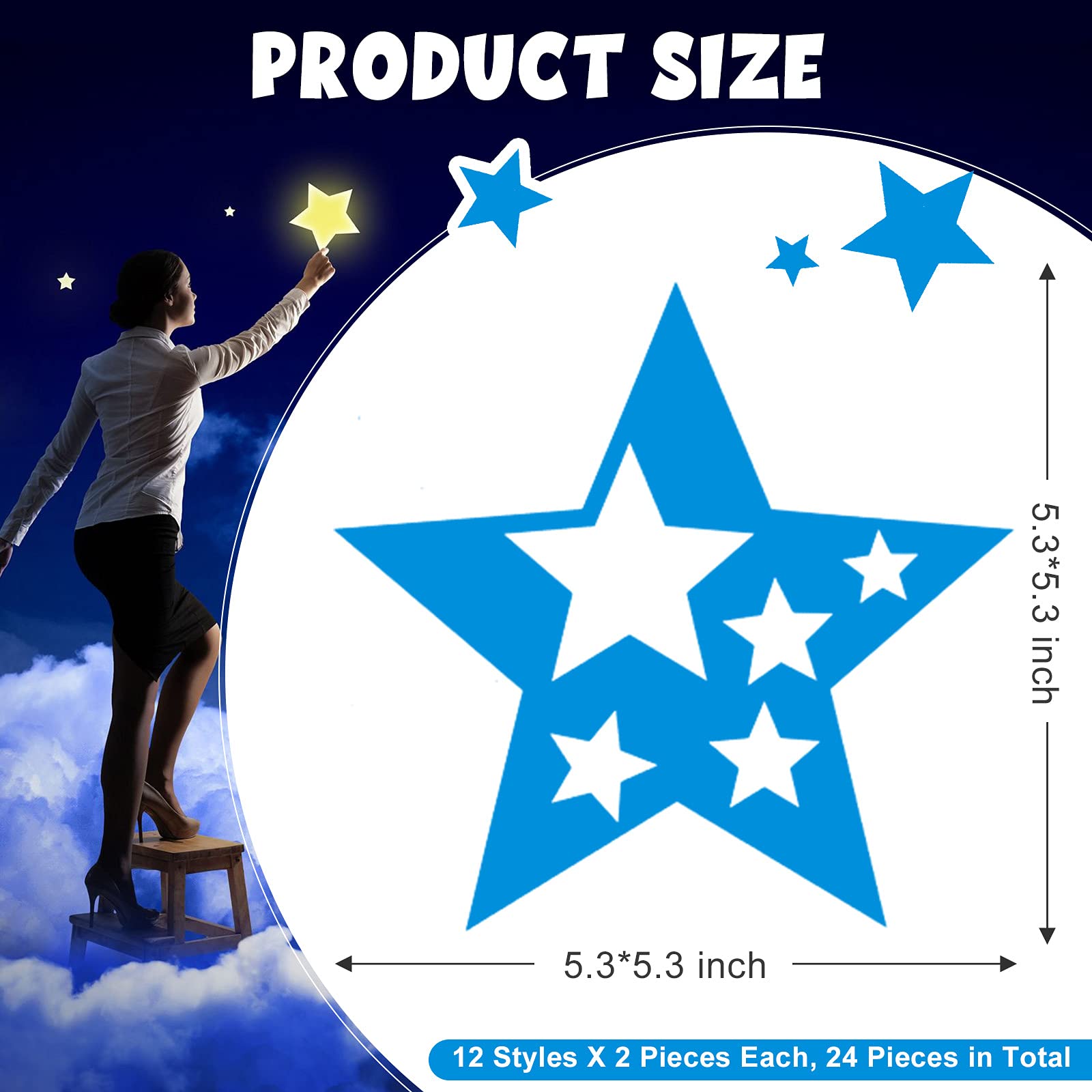 24 Pieces Colorful Art Painting Template for Toddlers and Preschooler Learning Tools Geometric Shapes Stencils Template Set for Kids Children Simple Shapes Drawing Stencils, 6 Colors (5.1Inches)
