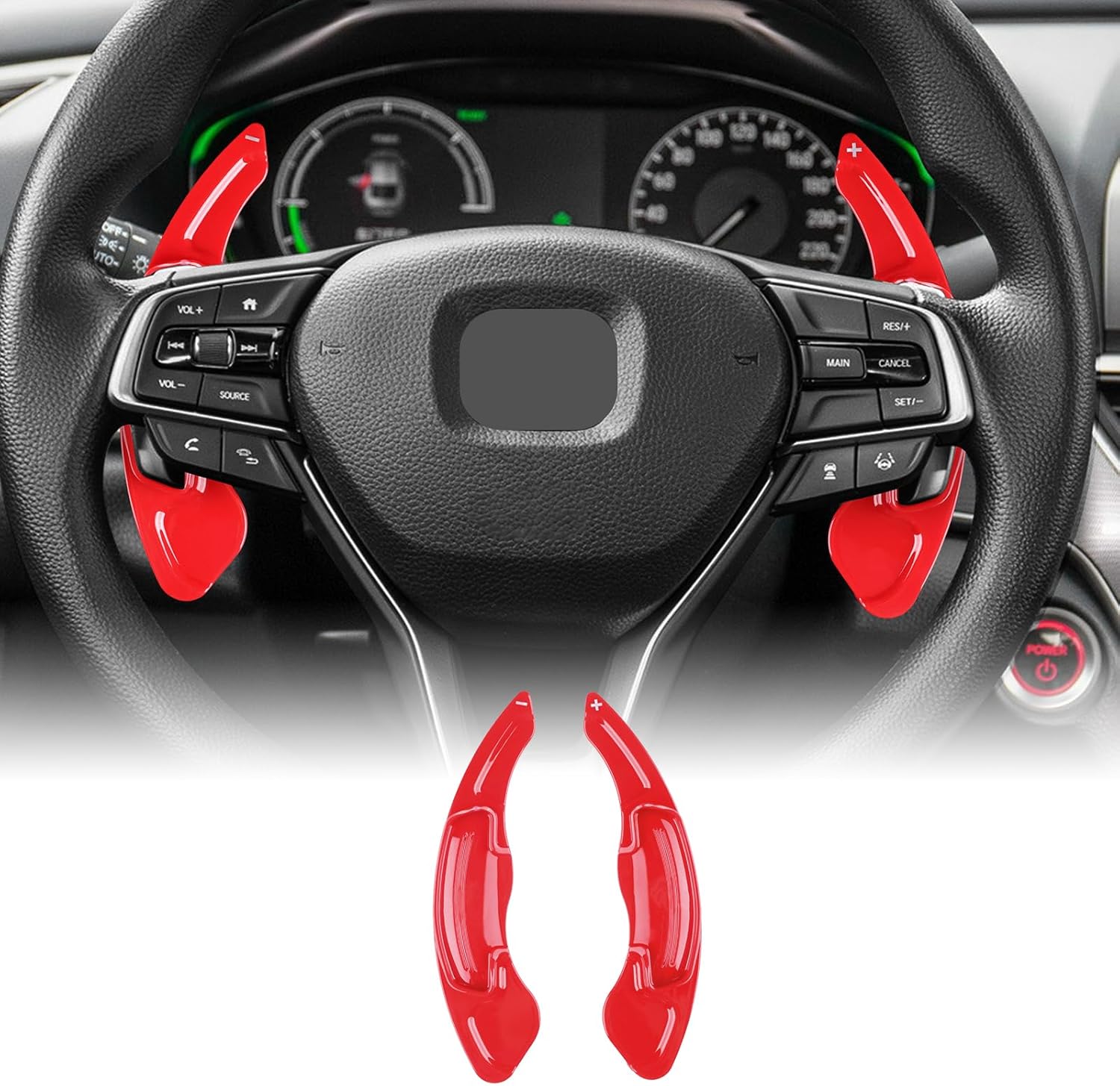 KUNGKIC For Hondaa Crown 2016 2017 2018 Steering Wheel Paddle Shift ABS DSG Extensions Decoration Interior Accessories 2 PCS Red