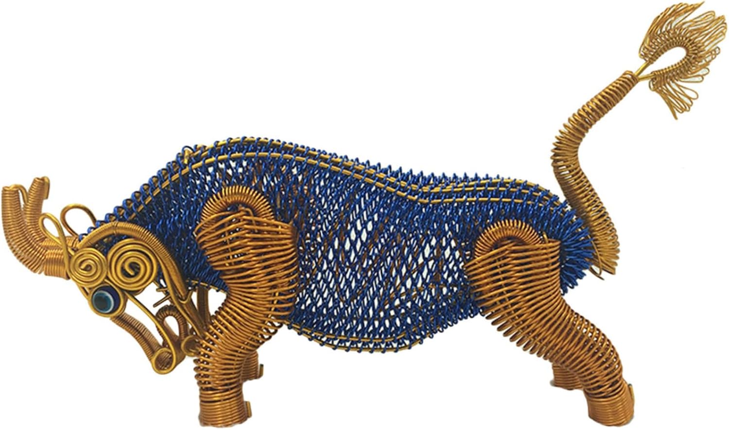 Garneck Aluminum Wire Ox Ornament Hand Woven Vintage Home Decor Xmas
