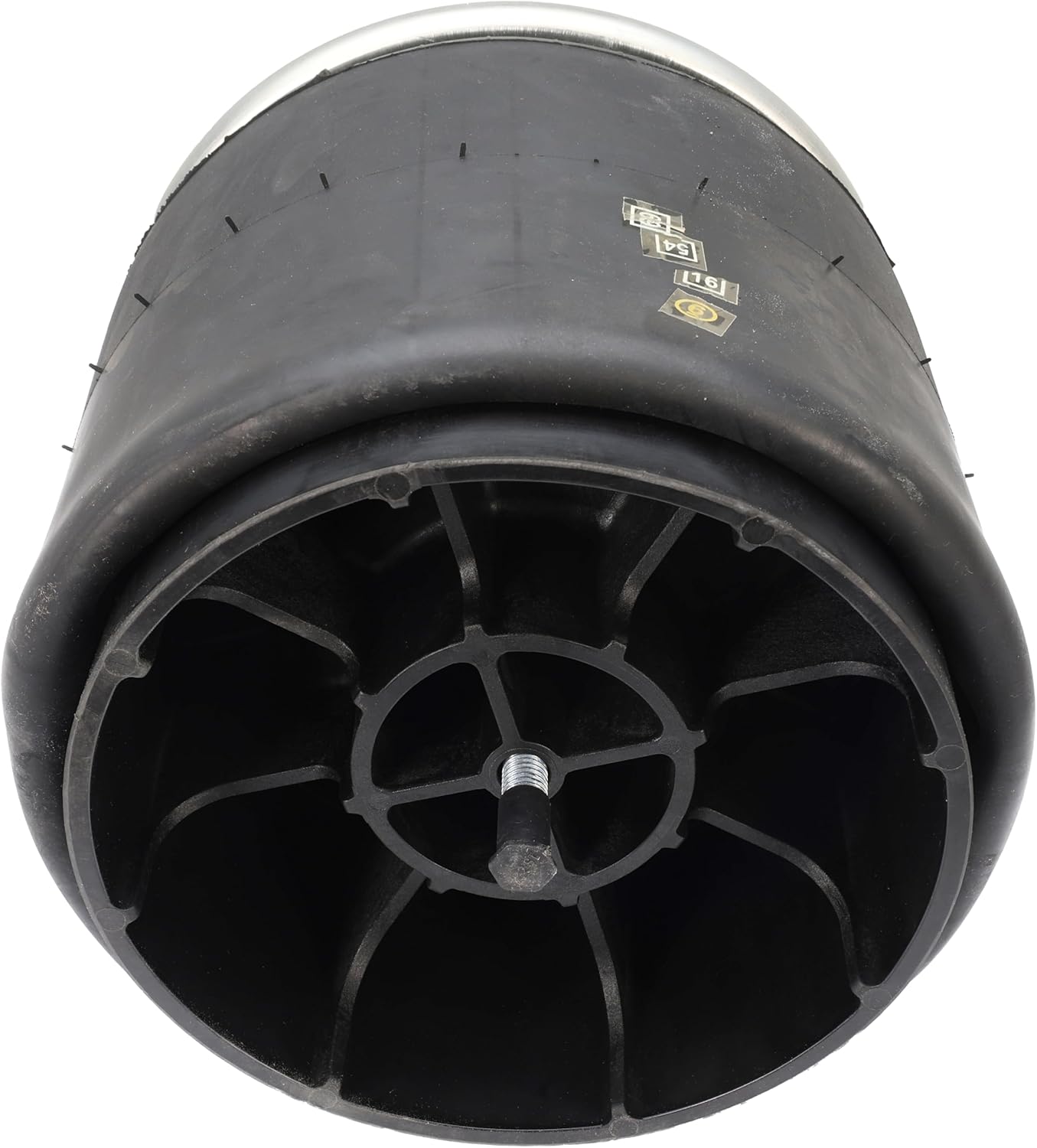 Dayton Parts 452-8709L Air Spring, Rolling Lobe, Composite Piston, 10.7" Static Height, Top Plate Diameter 10.13, Piston Diameter 9.13, Two Studs Top Plate, One Stud Piston