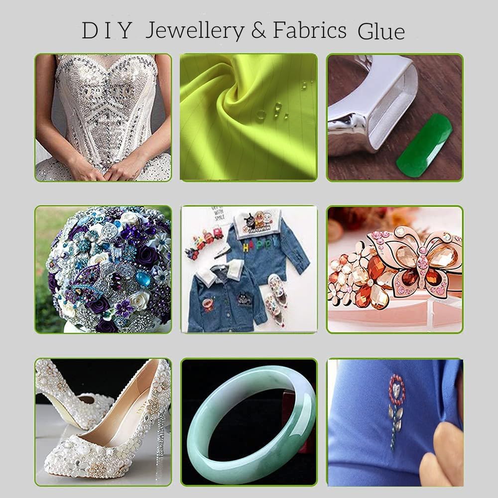 Fabric Glue,Super Glue for Clothes Garment& Metal, Clear Adhesive for DIY Costume with Jewelry Diamonds, Transparent Soft Sealant for Ceramic Leather Wood Crafts 1.7 Fl Oz, 75g