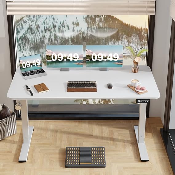 Furmax 55 Inches Electric Height Adjustable Standing Desk Home Office Desk