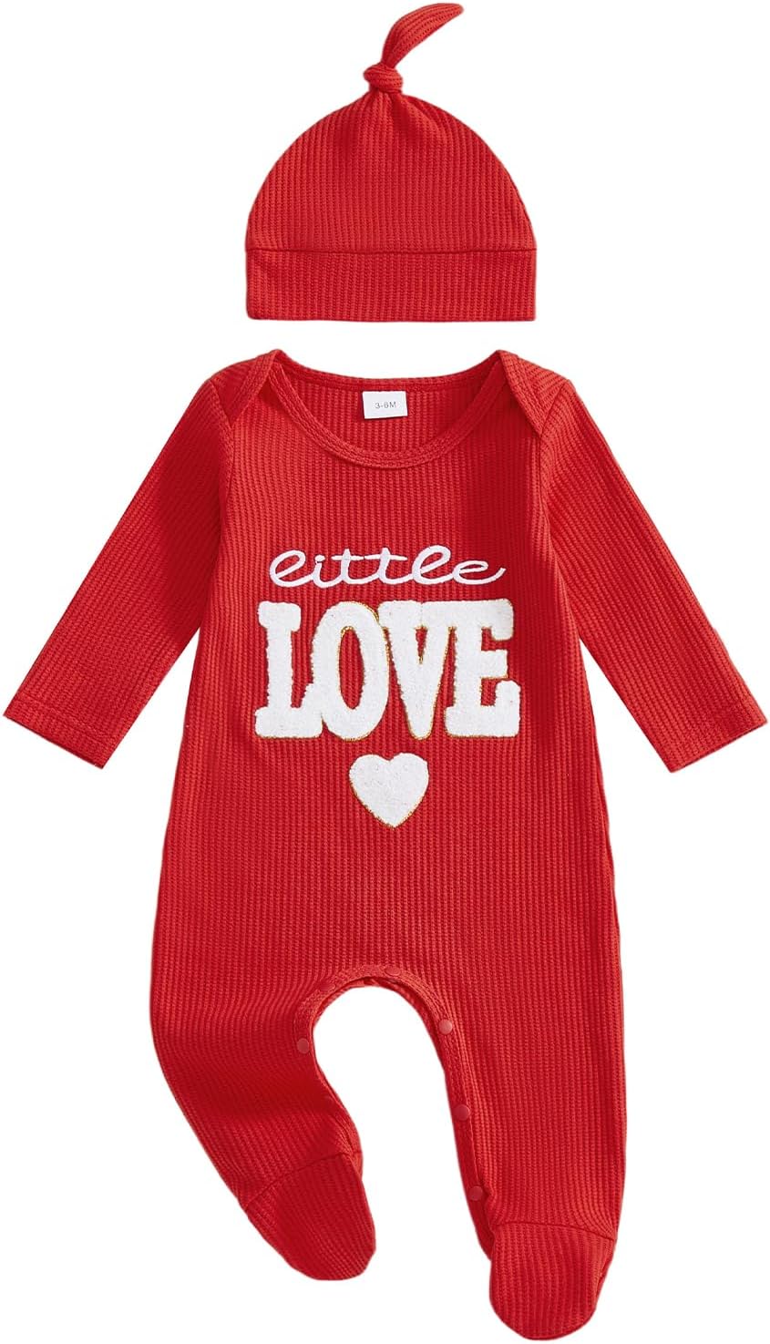 Newborn Coming Home Outfit and Hat Baby Boy Girl Footie Romper Jumpsuit Cute Infant Clothes Set