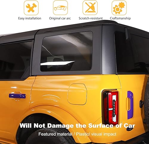 Miniatura 4 de Jeliker Funda para manija de puerta Bronco, cubierta de manija de puerta trasera para Ford Bronco 2021 2022 2023, accesorios exteriores, color