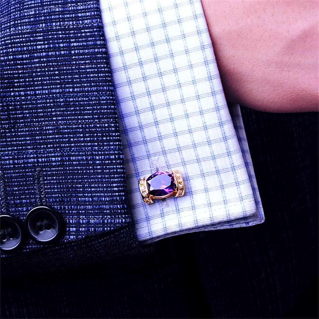 Camicie Unisex Gemelli in Metallo Gemelli Viola Accessori per Polsini della Camicia degli Ospiti (Color : A, Size : 17 * 11mm)