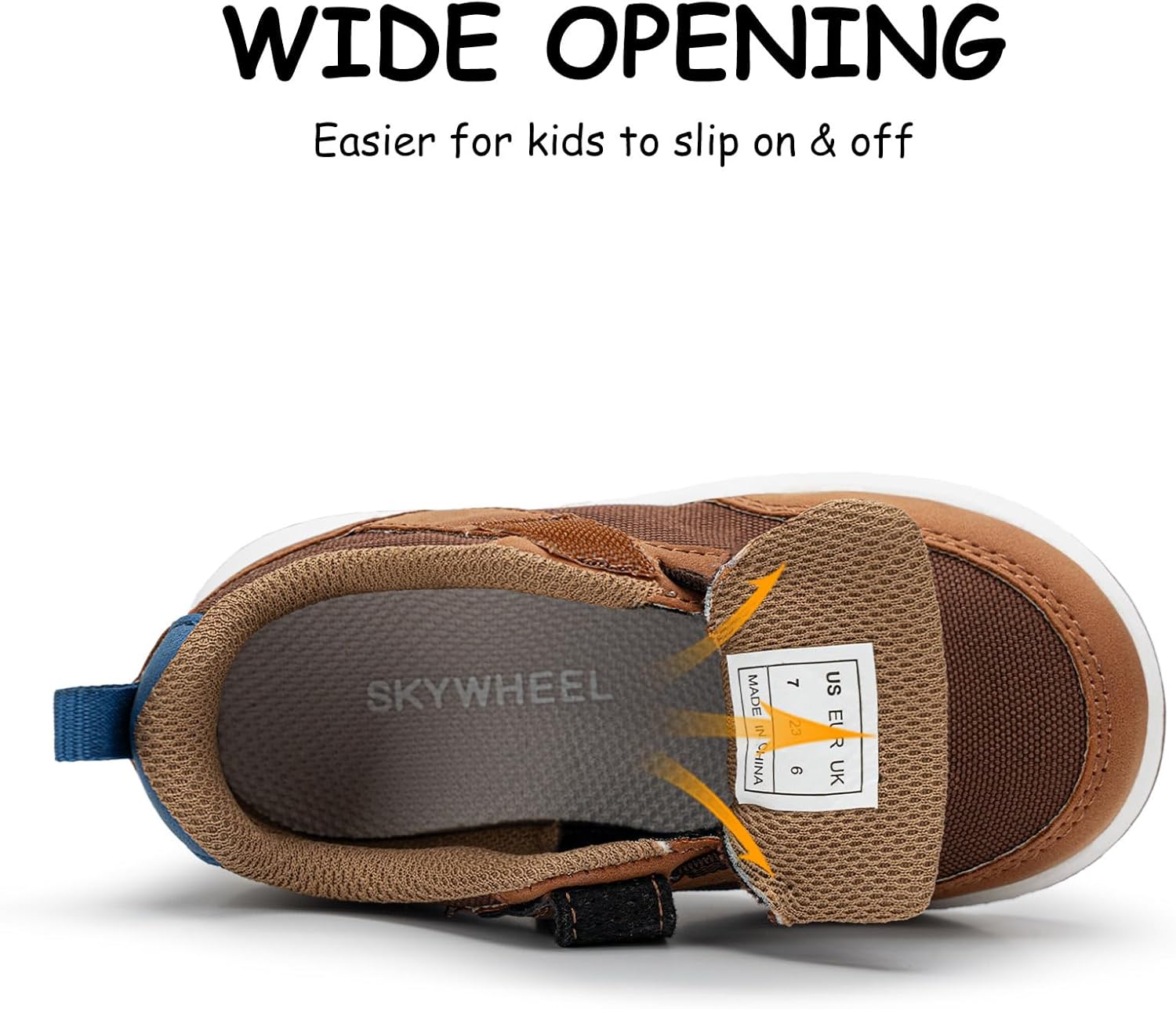 SKYWHEEL Toddler Boy Shoes Casual Sneakers with Hook and Loop Easy On and Off Breathable Mesh Upper Lightweight Tennis Shoes for Toddlers with Comfort Soft Non-Slip Outsole for Everyday - Image 3