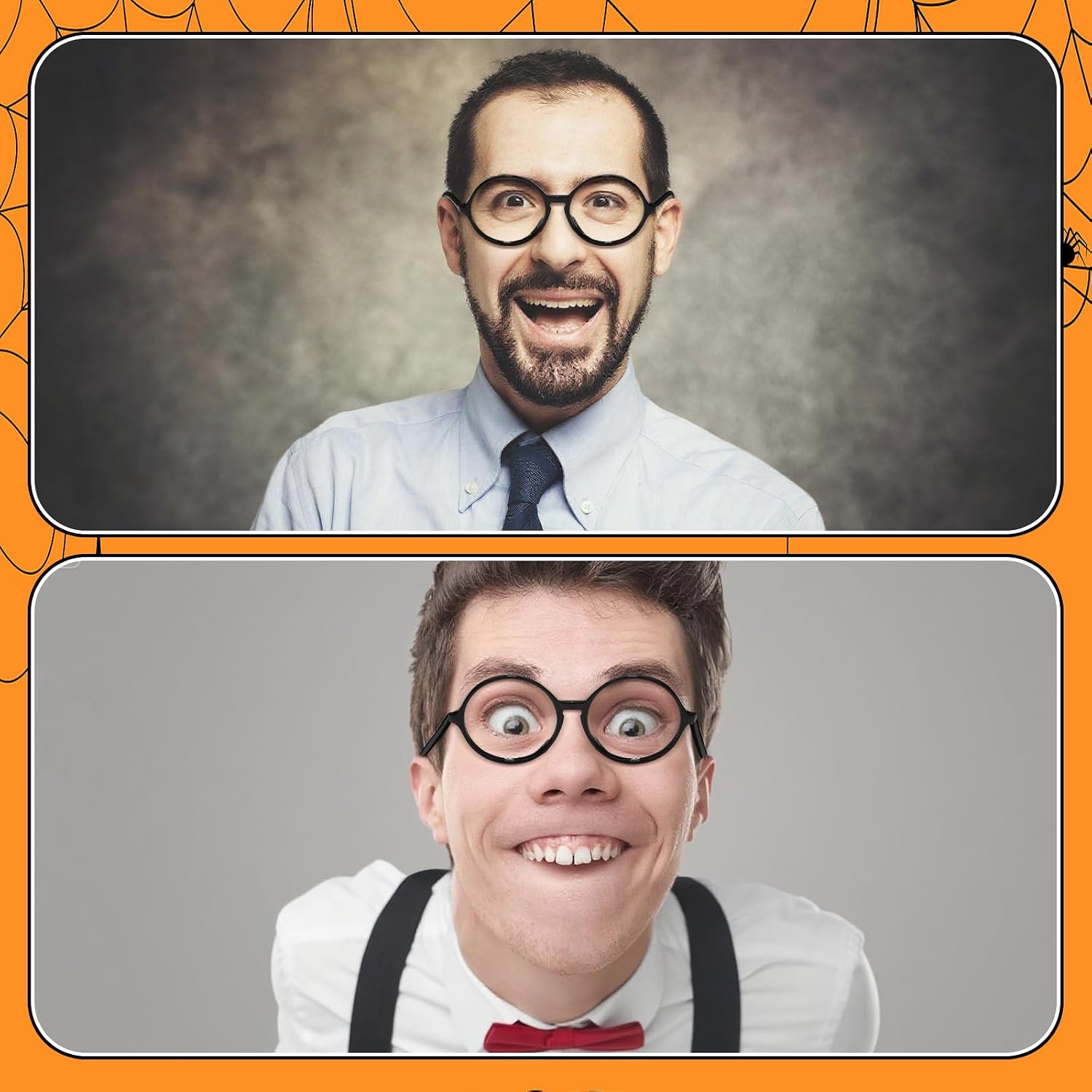 Tellegloww Nerd Glasses Black Accessories Cosplay Eyeglasses Fake Nerd Glasses for Men & Women for Halloween Dress Up