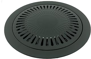Toker 3-TLG - Parrilla para hornillo de gas portátil con bandeja antigoteo integrada - Superficie de parrilla antiadherente - Cocina de gas para camping