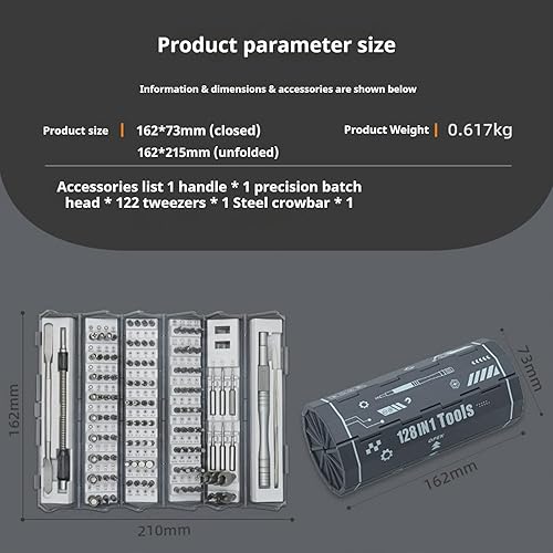 Miniatura 9 de Juego de destornilladores magnéticos 128 en 1, juego de destornilladores de trinquete, juegos de destornilladores de precisión, kit de herramientas