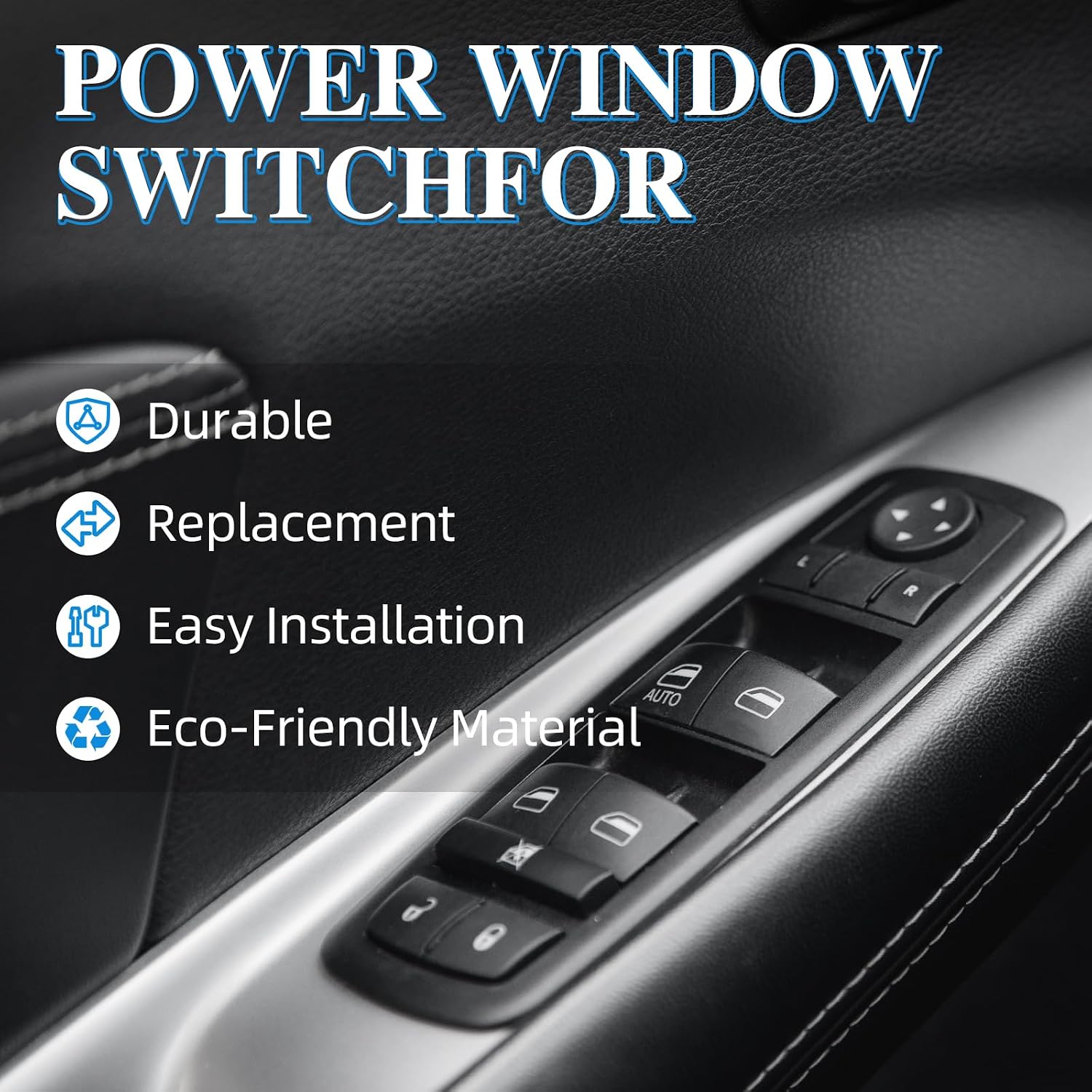 Master Power Window Control Switch | Front Driver Side | 13+8 Pins | Compatible with 2009-2010 Dodge Journey 2007-2010 Nitro 2008-2009 Jeep Liberty | OE 4602632AB | Window Buttons