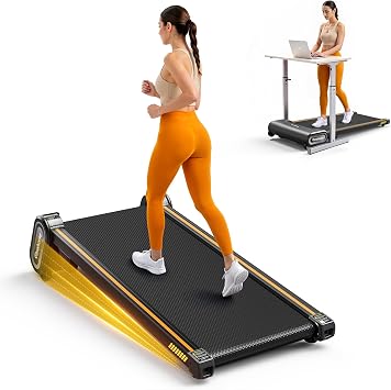 Akluer 13% 6-Level Walking Pad with Auto Incline - Treadmill with Auto Incline and Remote Control, 330Lbs Capacity Portable Under Desk Treadmill for Home Office, LED Display