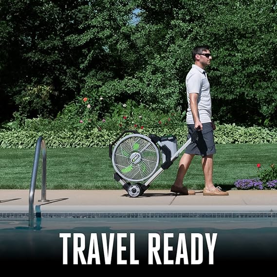 EGO POWER+ Portable Misting Fan, Outdoor Electric 18 5 Speed Fan, Battery and Charger Not Included - FN1800