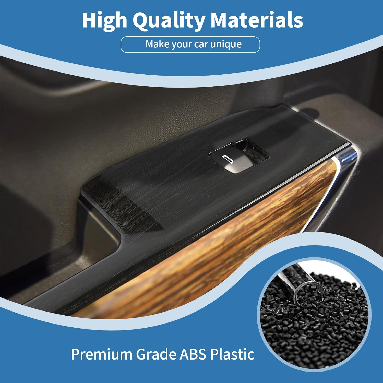 for Silverado Window Switch Door Panel Trim Cover for Chevy Silverado/GMC Sierra 2019-2021 Black Wood Grain Interior Accessories 6pcs