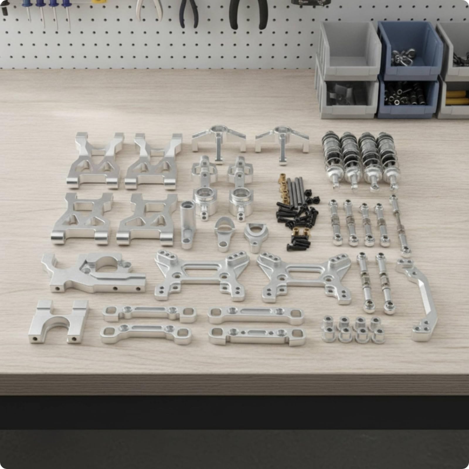Metall-Upgrade-Set präzise Aufhängungsteile mit Schrauben hochfest Ersatzteile für Modellbauer, Hobbyisten, Tuning, Modellbau, Himmelblau