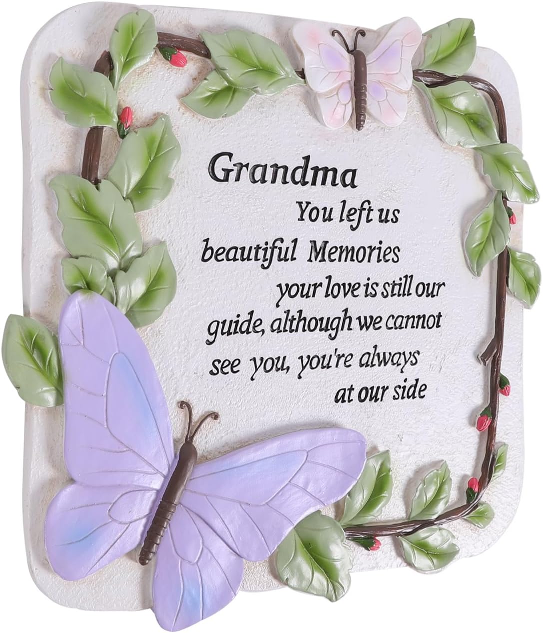 Youdear Memorials 10 Inch Resin Memorial Garden Stone, Outdoor Decor, Sympathy Garden Marker, Sympathy Gift for Loss of Mom, Remembrance of Beloved Mather (Grandma)