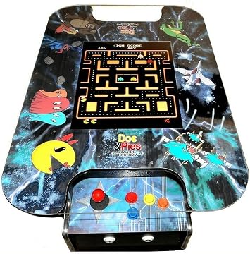 Doc and Pies Arcade Factory Cocktail Arcade Machine - 60 Classic Retro Games - Full Size LCD Screen, Button and Joystick