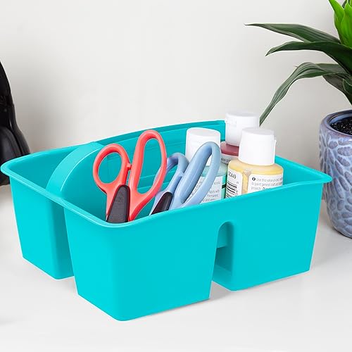 Miniatura 3 de Storex Modern-Series - Organizador pequeño multiusos con asa, color verde azulado, paquete de 6 (01061U06C)