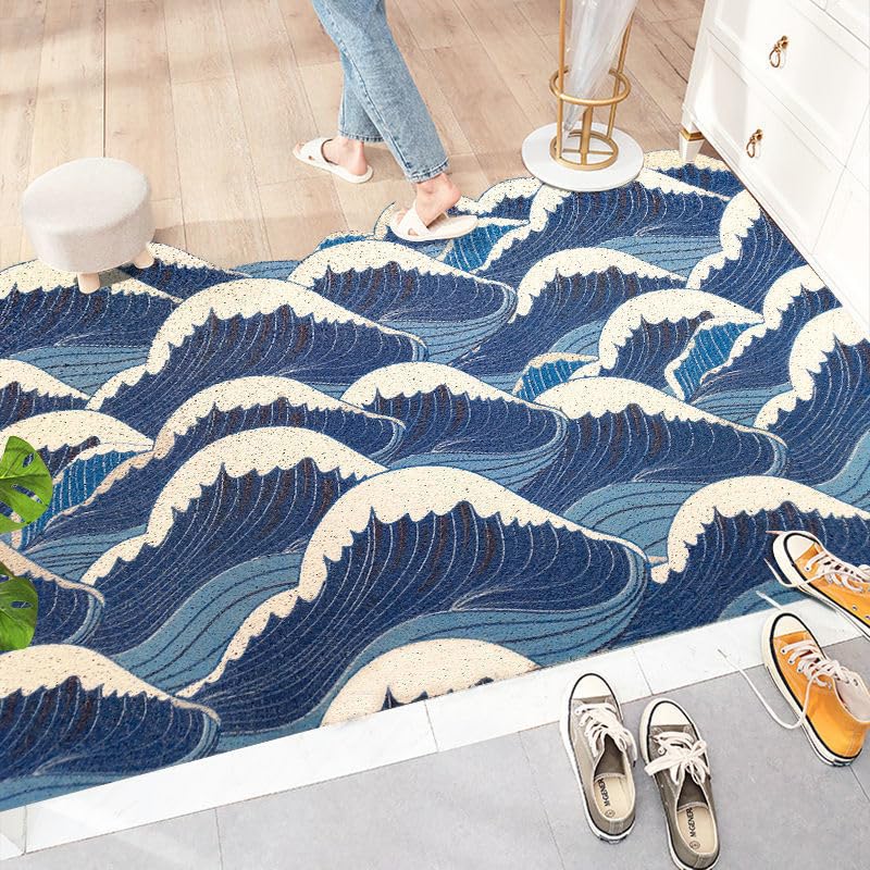 Amazon.com: Feblilac Sea Wave Entrance Door Mat, Japanese Style