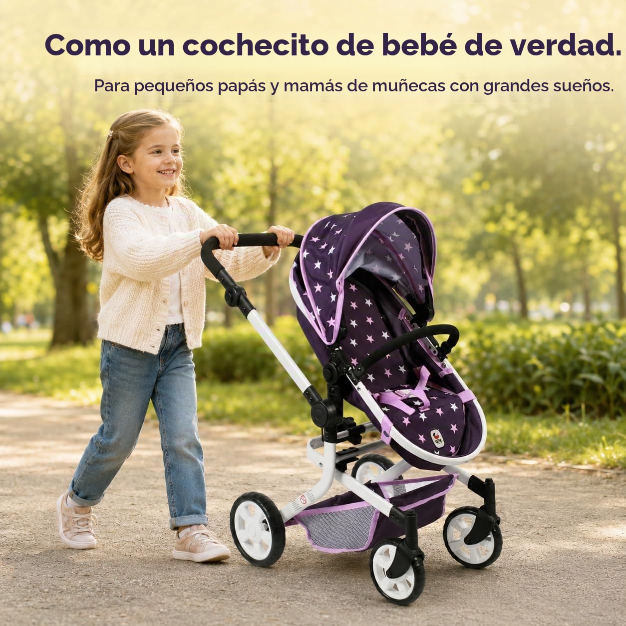Bayer Chic 2000 595 71 Mika - Carrito para muñecas, diseño de Estrellas, Color Lila