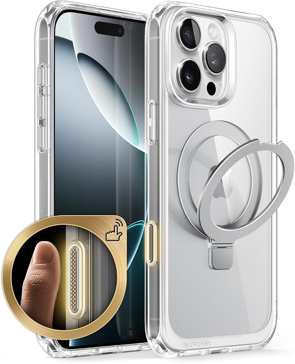 SUPCASE Funda para iPhone 16 Pro Max con botón de captura de control de cámara (Unicorn Beetle Mag), [Compatible con MagSafe] [Protección de grado militar] Funda magnética delgada y transparente para teléfono (Cristal)