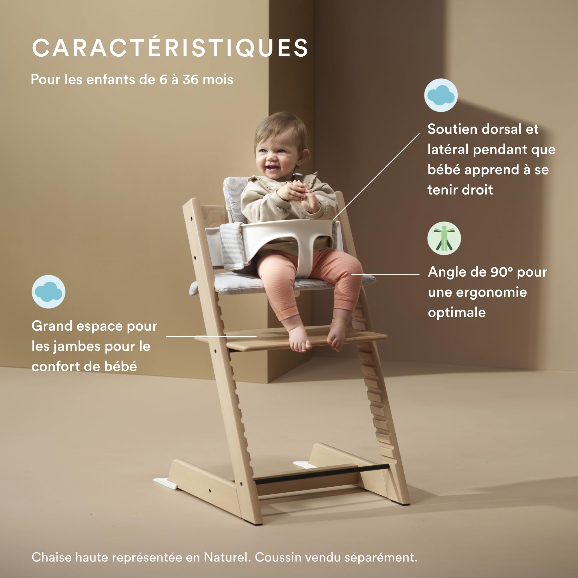 Chaise haute Stokke Tripp Trapp (Noir) avec le plateau Stokke (Noir) - Comprend la chaise + le Baby Set 2 pour les enfants de 6 à 36 mois - Ajustable, ergonomique et facile à nettoyer