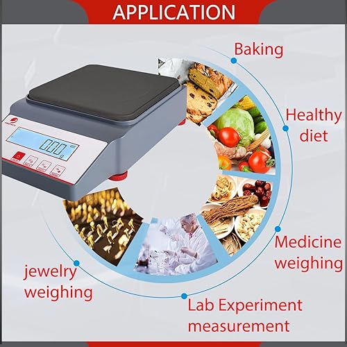 Vista 5 de Balanza analítica de precisión digital de 13.2 lbs, balanza electrónica de alta precisión, balanza de joyería báscula científica báscula