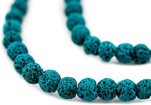 Miniatura 6 de TheBeadChest - Cuentas de lava volcánica azul turquesa (0.315in)