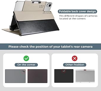 ProCase Universal Tablet Case for 10/10.1/11 Inch, Cover for 9-11 Android 14 15 Tablets, Premium PU Leather, Multiple Viewing Angles and Pencil Holder -Black