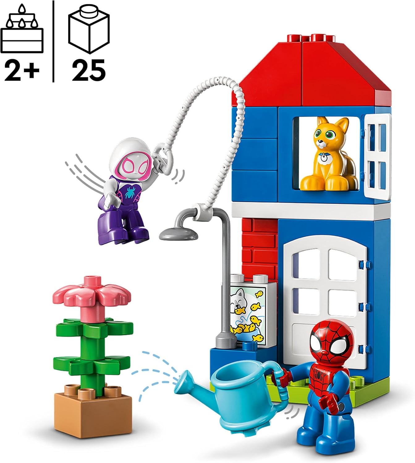 Lego 10995 Duplo Marvel Spider-Man House Building Toy Spidey and His Extraordinary Friends, Cat Figurine, Kids 2 Years, Superhero Set