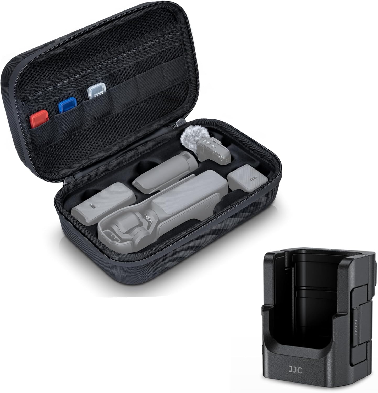 Kiorafoto Case + Expansion Adapter：OSMO Pocket 3 Case with Osmo Pocket 3 Expansion Adapter