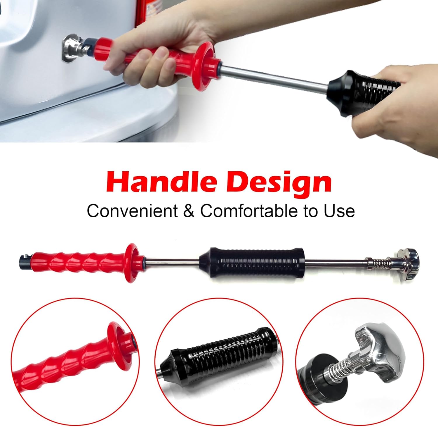 WOYO PDR200 PDR Slide Hammer Dent Puller with Cold Glue & 3pcs Stainless Steels Tabs & Long Tabs Adapter & 2pcs Handle Cover, Car Dent Removal Tool Automotive Repair Dent Kits