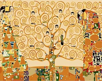 Wowdecor Paint by Number Kits for Adults Beginner, DIY Number Painting The Tree of Life by Gustav Klimt Famous Paintings 40x50 cm Wall Art Decor No Frame
