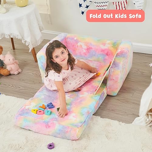 Miniatura 2 de Sofá para niños pequeños, silla cómoda para niños pequeños, silla suave plegable 2 en 1 para niños pequeños de 1 a 3 años, sofá convertible para