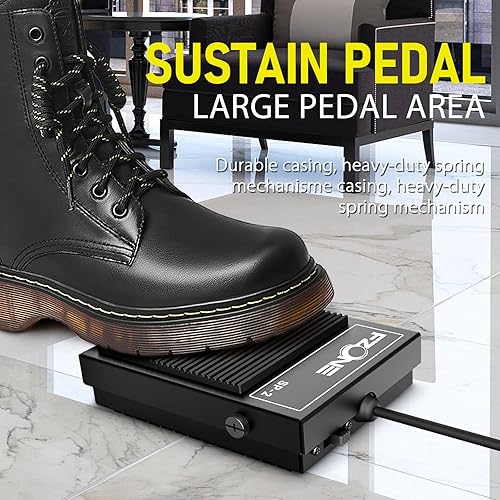 Miniatura 4 de FZONE Pedal de sostenimiento compacto para teclados, pianos digitales, sintetizadores, módulos de tono, máquinas de batería, diseño pesado,