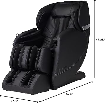 SYNCA Wellness Hisho - SL Track Heated Deluxe Zero Gravity Massage Chair | Full Body Compression | Lumbar Heat Therapy | Quad Roller Massage Robot | 7 Massage Techniques & 6 Courses (Black)