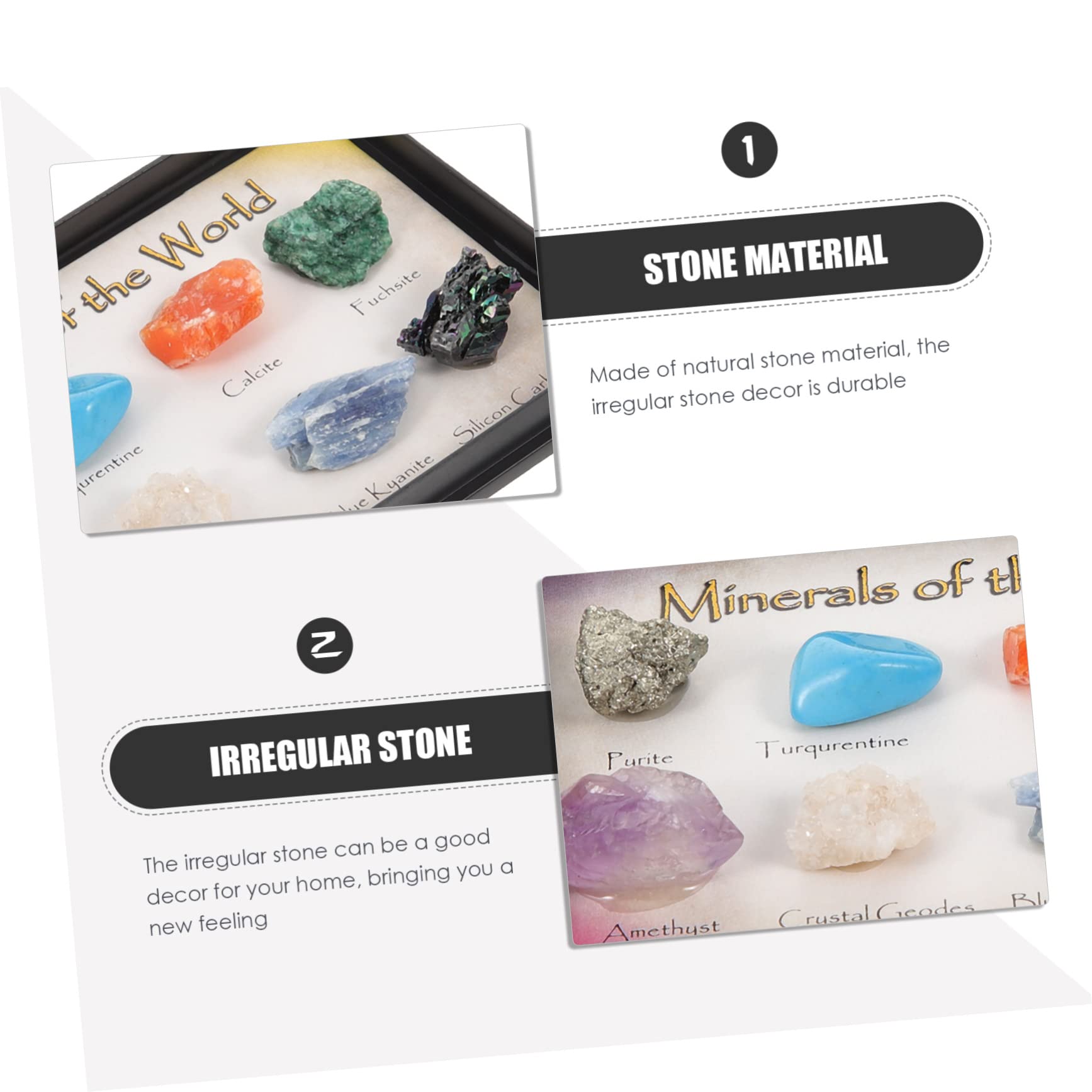 ABOOFAN Mineral Stone Specimen Set Natural Crystal Stones Decor Teaching Tool and Home Decor