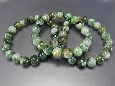 守護 五徳』天然石3A±本翡翠ジェダイト約11mm数珠ブレスレット AAA