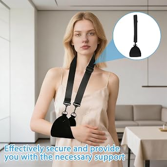Adjustable Arm Sling with Black Storage Bag,Sling for Arm Support,Breathable,Perfect for Men,Women,Comfortable and Durable(Black