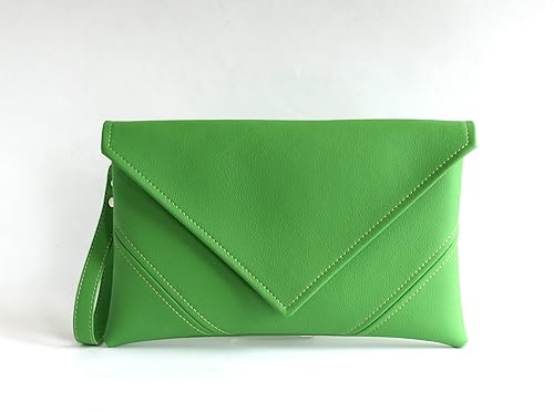 Miniatura 3 de Handmade Bridesmaid Clutch Purse Green Wedding Clutch Bag Bridal Clutch Handbag Vegan Leather Handbags Vegan Bag Green Clutch Gift For Girlfriend