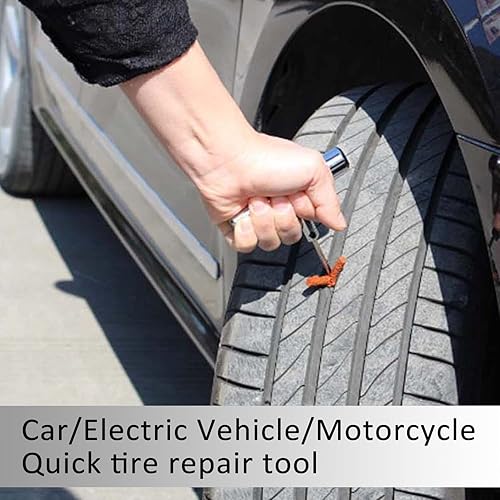 Miniatura 2 de LIIAMOAR Kit de tapones para neumáticos, kit de reparación de neumáticos de 91 piezas, con kit de parche universal de neumáticos para tapar pisos