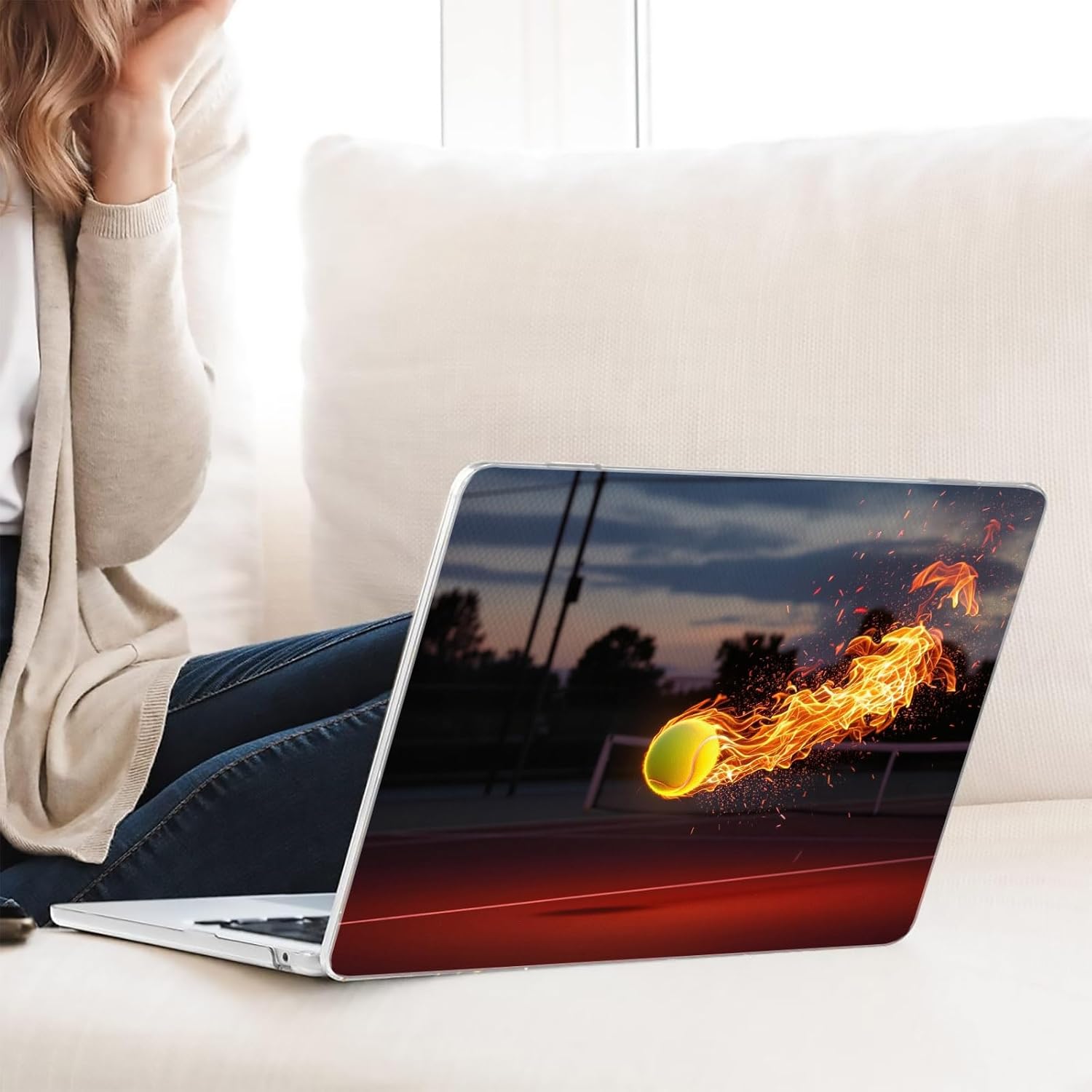 Compatible with MacBook Neo 13-inch, Hard Shell Case with Keyboard Cover and Screen Protector (A3404 A18 Pro chip, 2026 Release) - Tennis MC21752